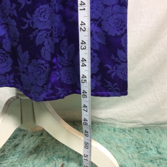 Women’s Vintage 90’s Blue Velvet Brocade dress - Picture 10 of 13